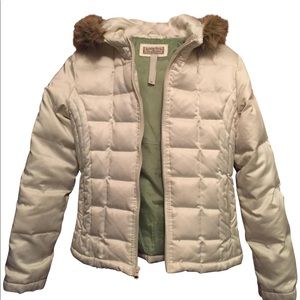 American Rag cream fur-trimmed winter jacket